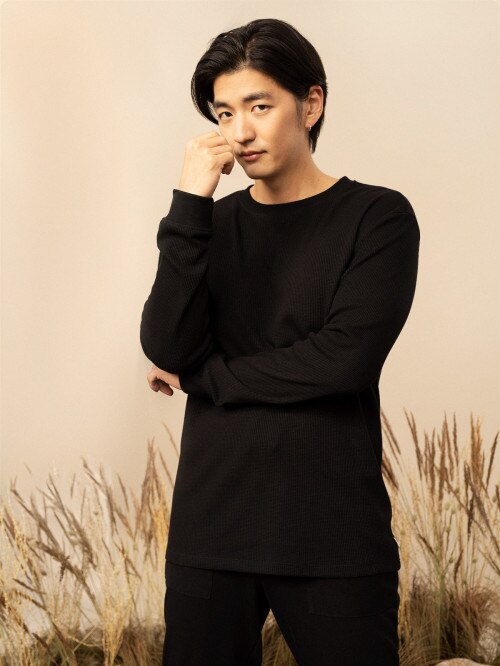 Men's waffle knit longsleeve
