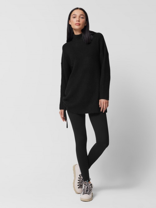 Oversize knitted dress with turtleneck
