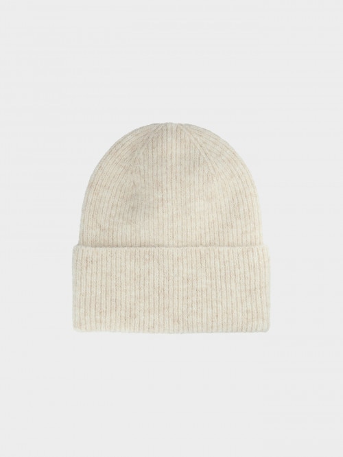 OUTHORN Women's winter beanie with wool and alpaca cream