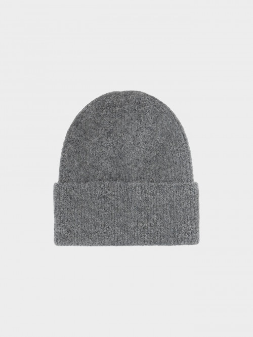 OUTHORN Women's winter beanie with wool and alpaca middle gray