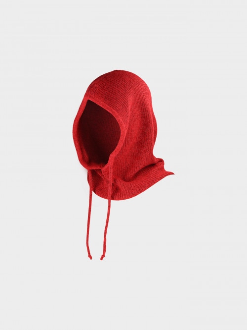 OUTHORN Hooded balaclava with wool and alpaca  red