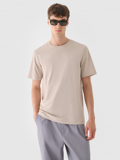 OUTHORN Men's tshirt with embroidery cream