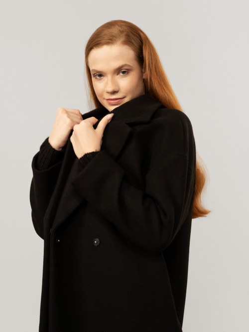 OUTHORN Women's oversized coat deep black