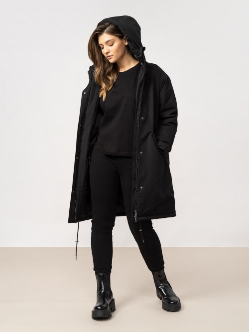 OUTHORN Women's oversize winter coat deep black