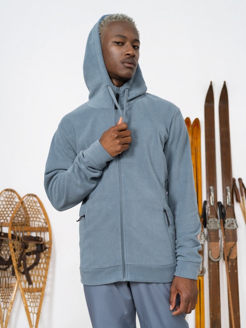 Men's zip-up fleece with hood