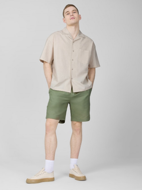 OUTHORN Men's woven linen shorts  khaki khaki