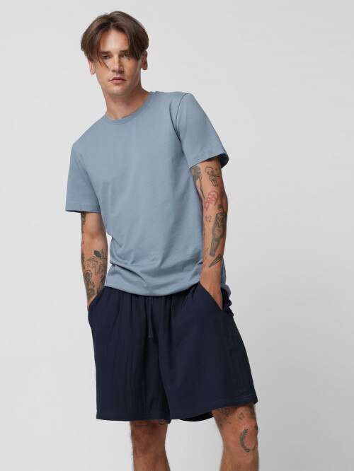 OUTHORN Men's cotton muslin shorts  navy blue