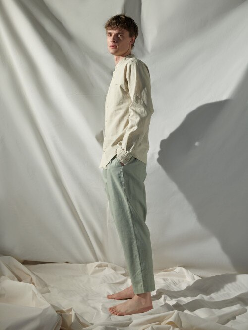 OUTHORN Men's woven linen trousers  khaki khaki