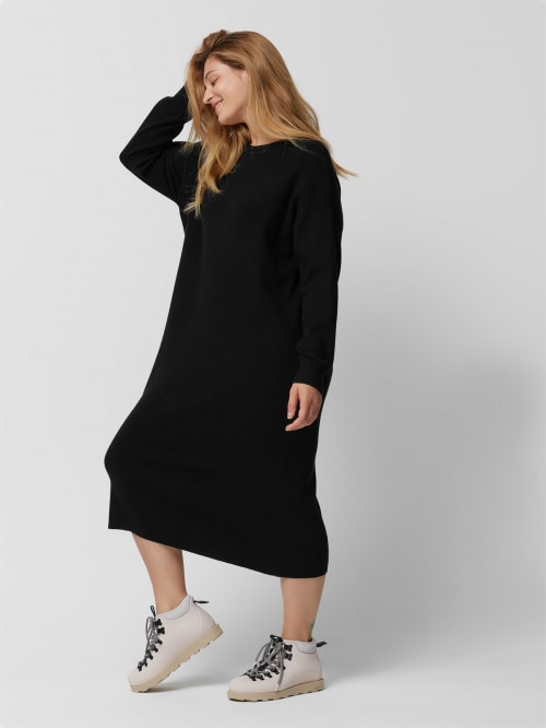 OUTHORN Knitted midi dress  deep black