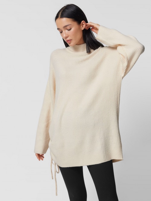 Oversize knitted dress with turtleneck
