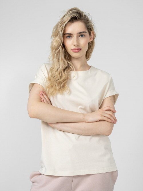 Women's plain T-shirt - cream