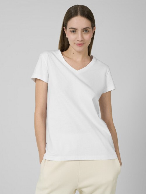 Women's plain V-neck T-shirt
