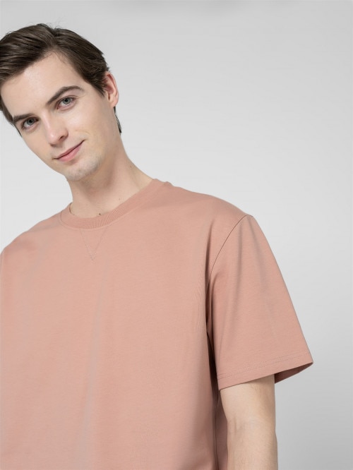 OUTHORN Men's oversize plain Tshirt  coral powder coral