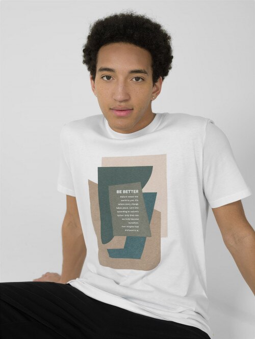 OUTHORN Men's Tshirt with print white