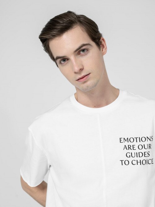 OUTHORN Men's Tshirt with print  white white