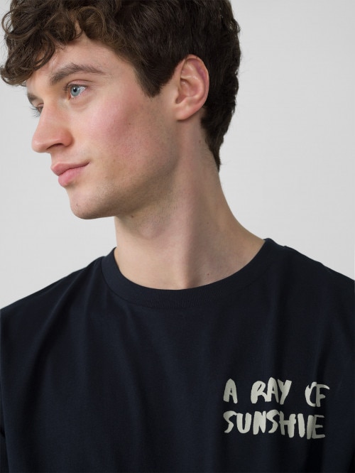 Men's T-shirt with print - navy blue