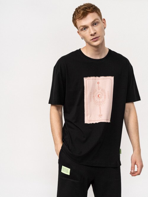 OUTHORN Men's tshirt with print deep black