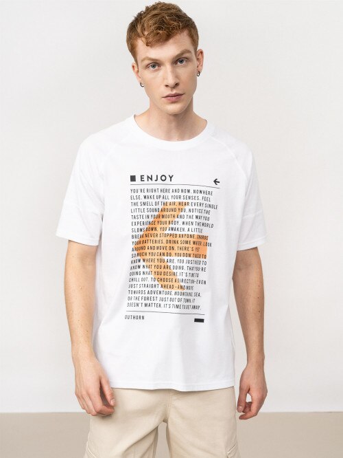 OUTHORN Men's tshirt with print white